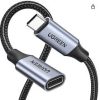 UGREEN USB-C Extension Cable showing 40,000 plus bend lifespan and braided nylon durability.