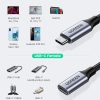 UGREEN USB-C Extension Cable showing 40,000 plus bend lifespan and braided nylon durability.