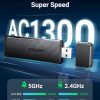 ugreen-ac1300-dual-band-speed-comparison-chart UGREEN AC1300 Dual Band Super Speed performance chart comparing 5GHz and 2.4GHz transmission rates against AC650 models