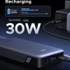UGREEN 30W Power Bank Fast Recharging Comparison UGREEN 20000mAh 30W Power Bank showing 4 hours full recharge comparison chart vs standard 20W power banks.