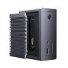 ugreen-revodok-10-in-1-aluminum-dock-rd-supplier Front and back vertical view of the premium space-gray UGREEN 10-in-1 USB-C docking station highlighting its compact design.