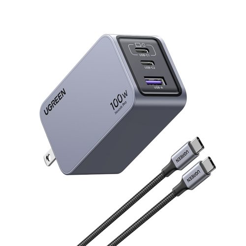 Internal component x-ray view of UGREEN Nexode Pro 100W GaN charger showcasing 100W super fast charging capabilities.