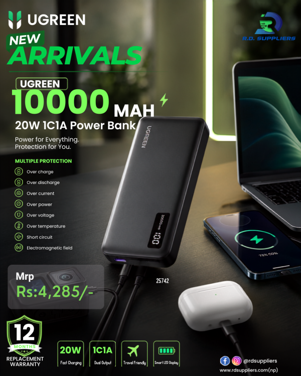 Ugreen 10000mAh 20W 1C1A Fast Charging Power Bank