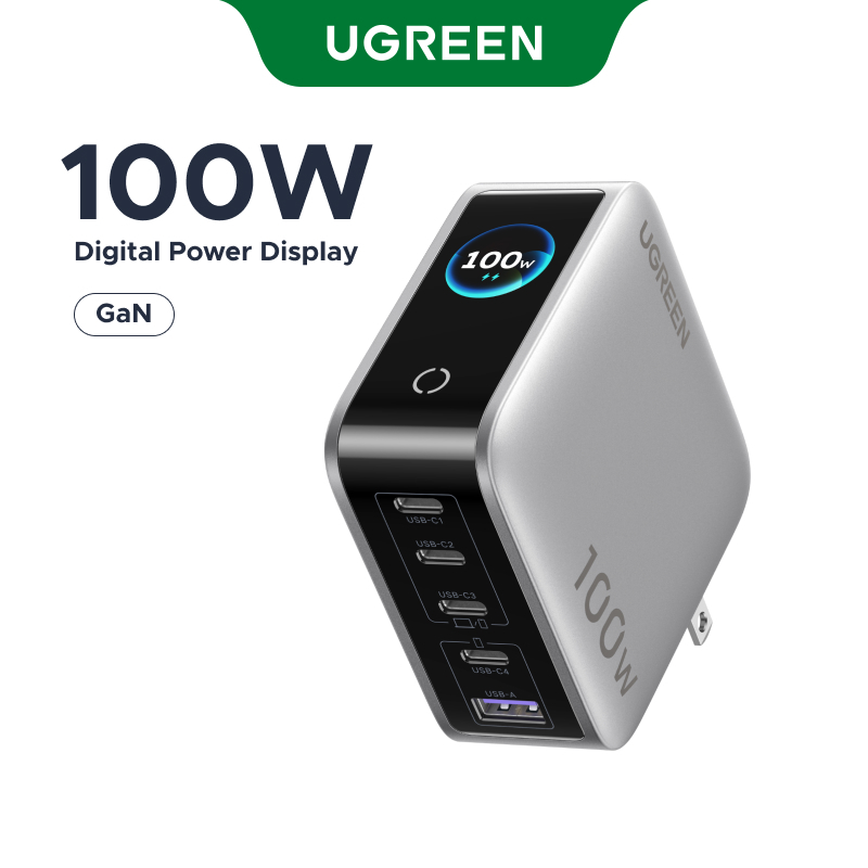 UGREEN Nexode Pro 100W 5-Port Smart Display GaN Charger | Type-C Fast Wall Charging Station for Laptops & Smartphones - Image 3